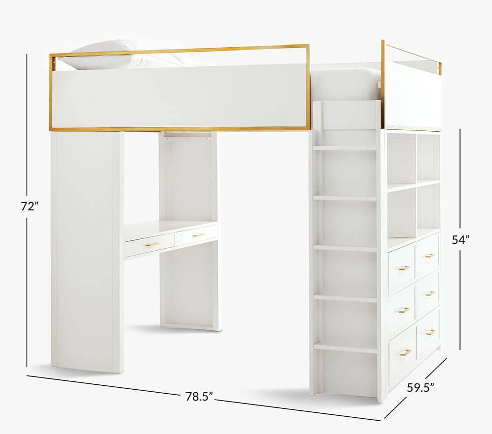 Pottery barn top beadboard loft bed