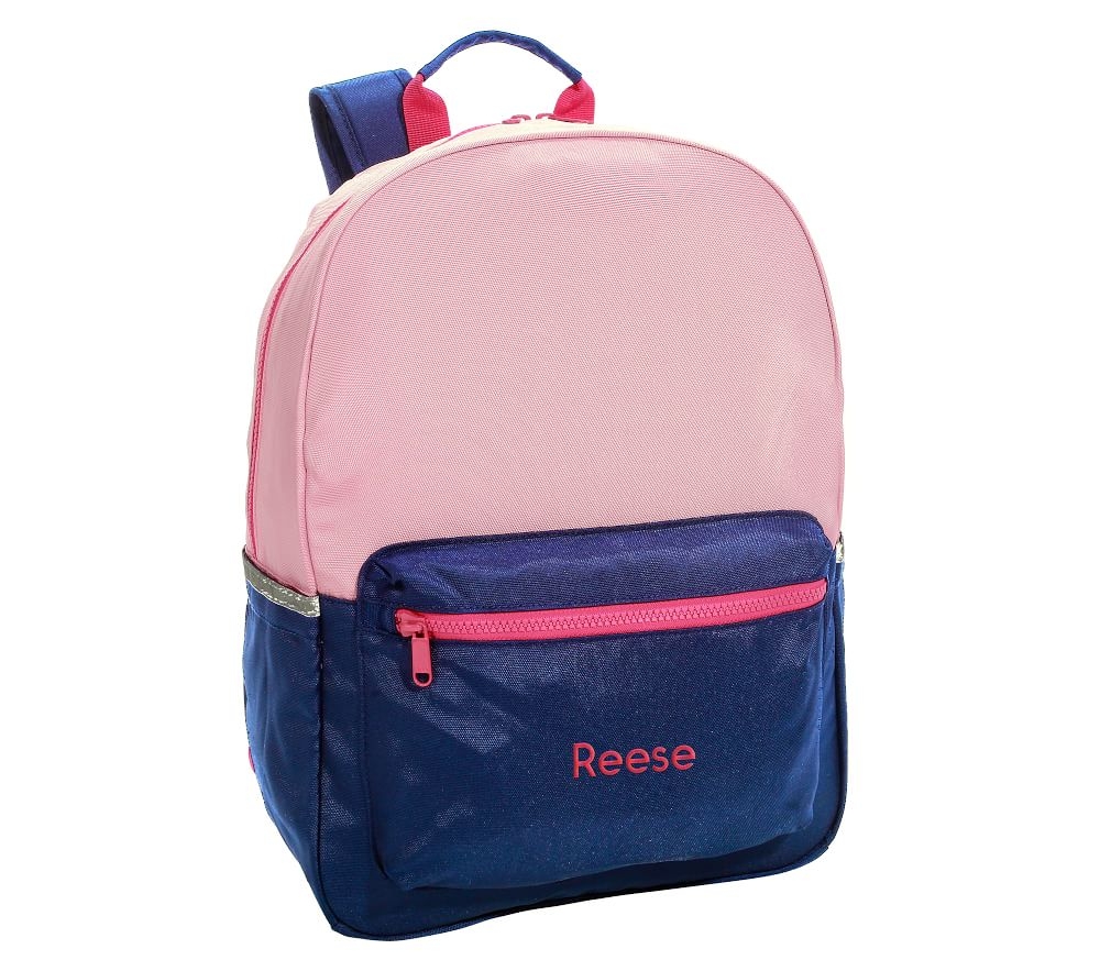 Navy blue pink sales backpack