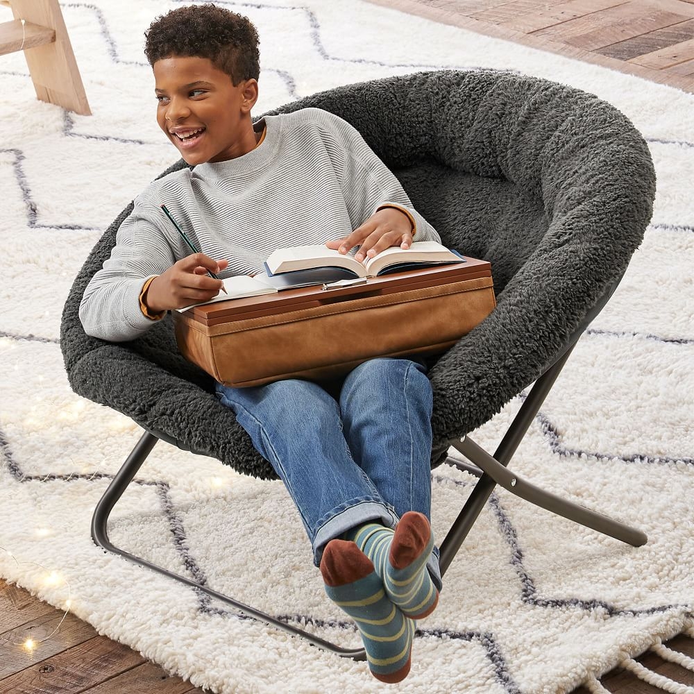 Sherpa Charcoal Hang A Round Chair