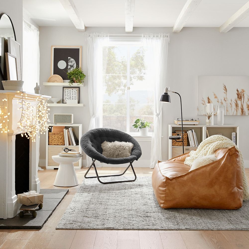 Round sherpa clearance chair