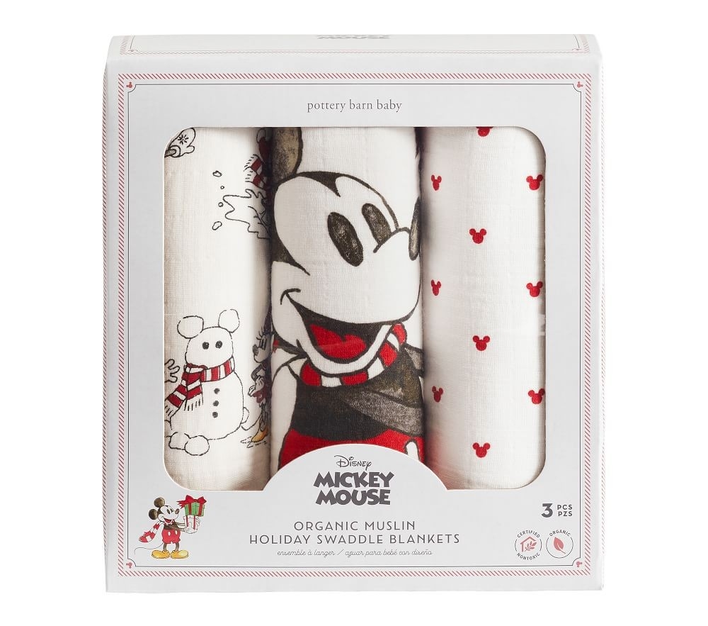 Shop Disney Mickey Mouse Holiday Organic Muslin Swaddle Set online