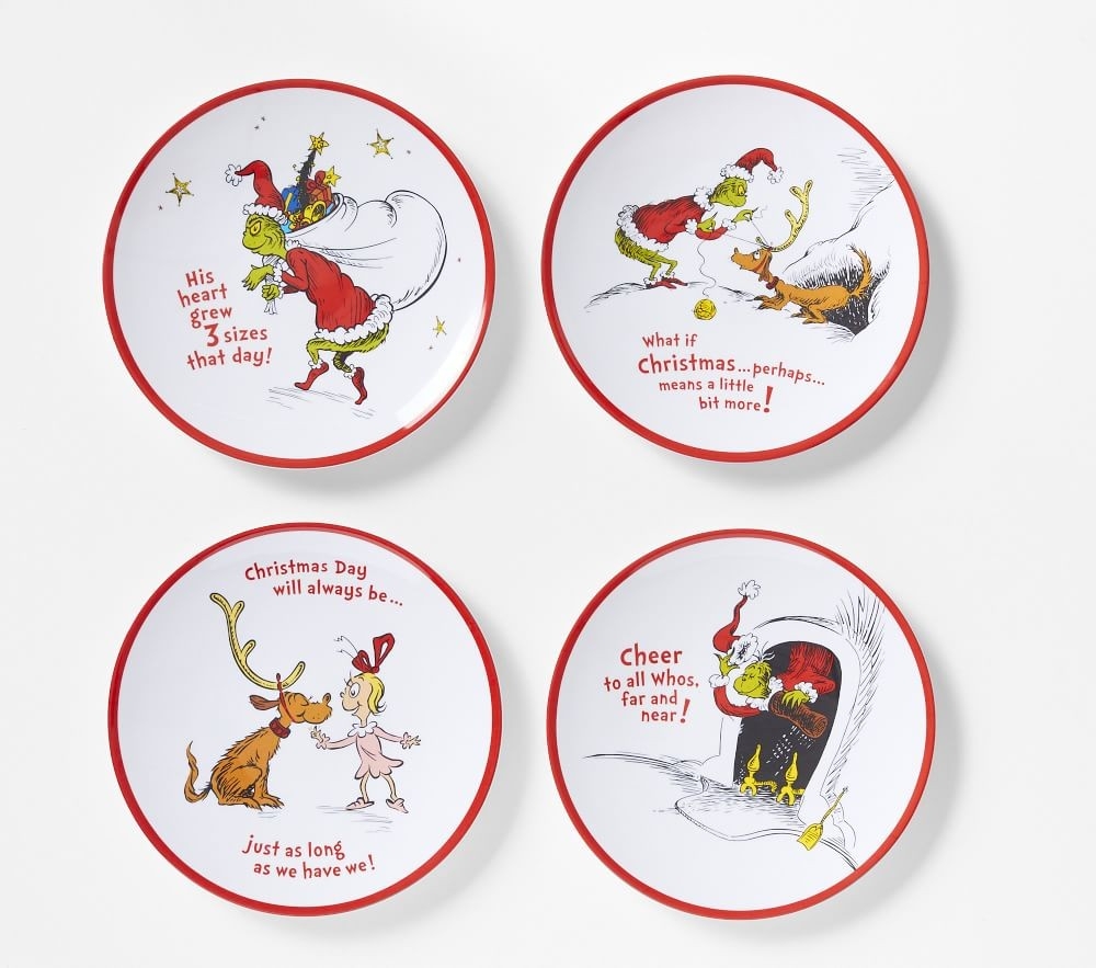 Shop Dr. Seuss s The Grinch Plates online Pottery Barn Kids Kuwait