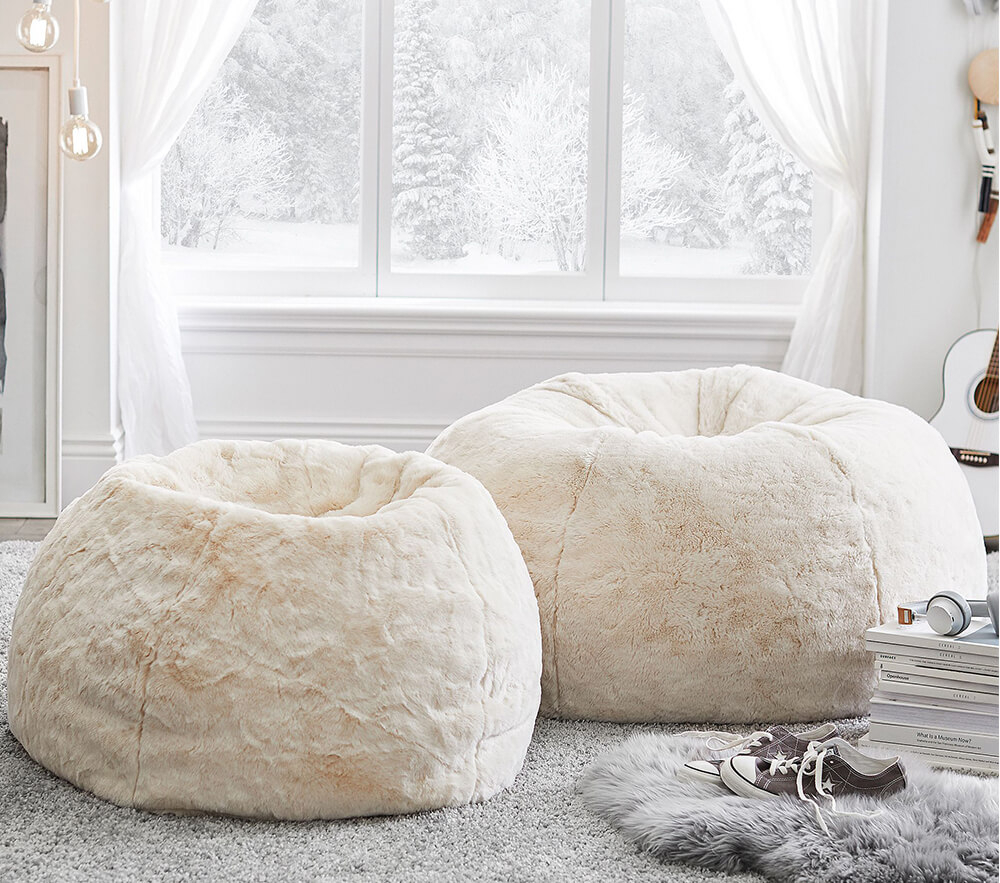 Polar bear faux shop fur chair