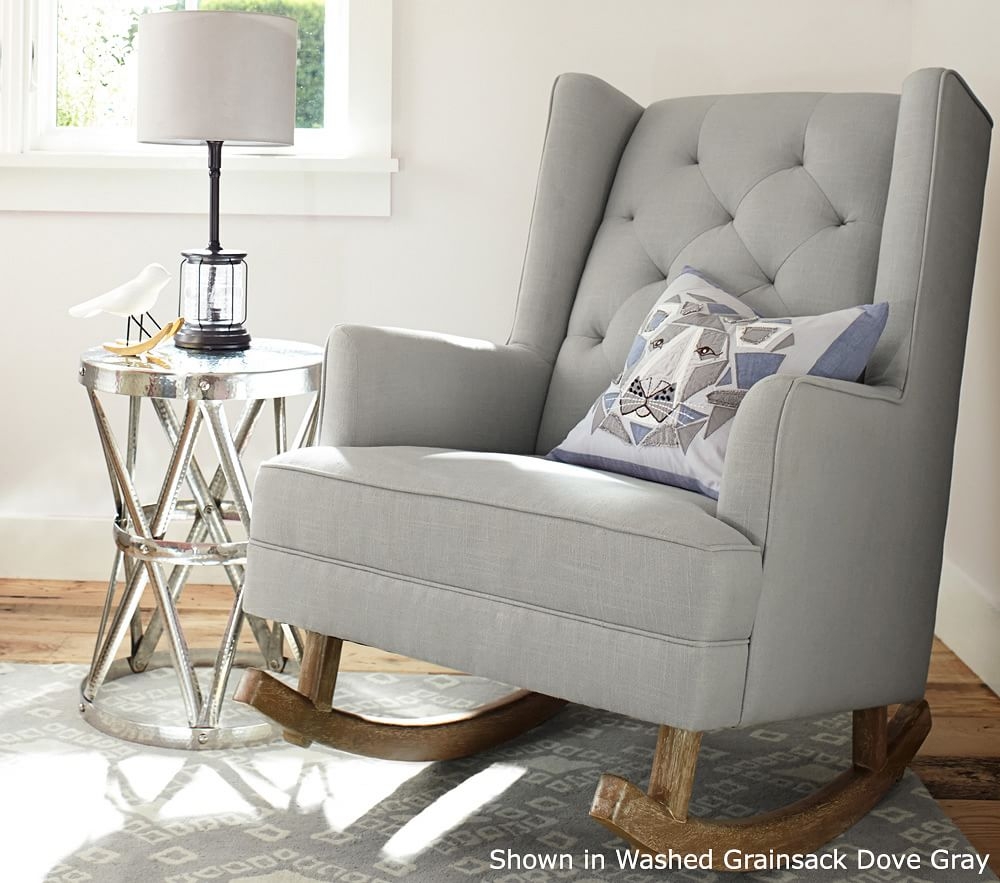 Grey rocking chair with ottoman hot sale
