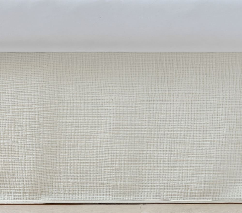 Muslin top crib skirt