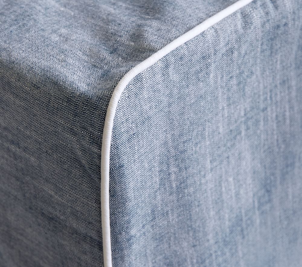 Shop My First Chambray with White Piping Anywhere Chair Slipcover