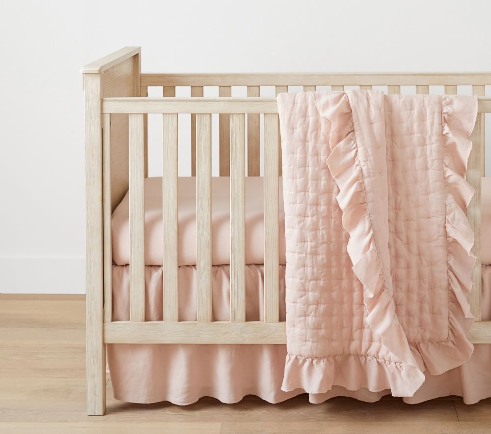 Gold sequin top crib skirt