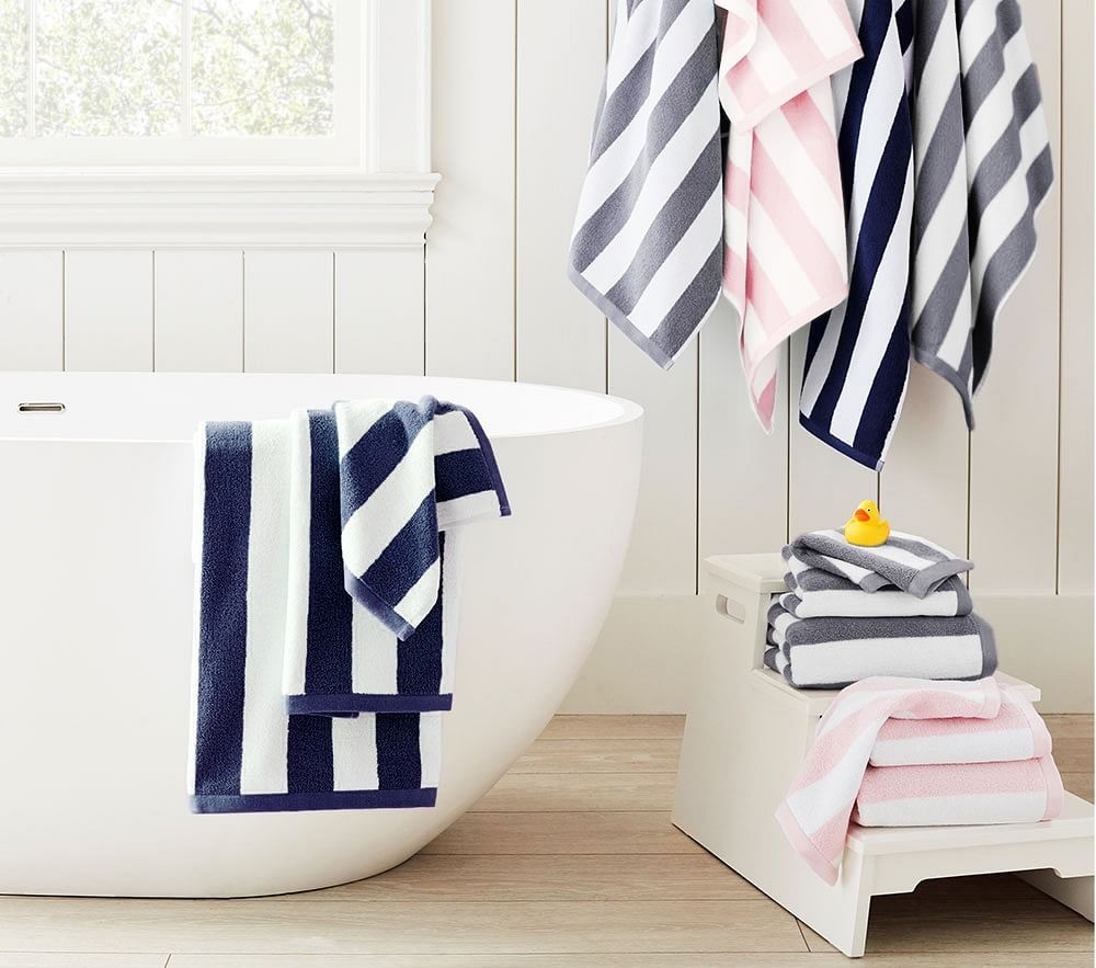 Rugby stripe bath store towels