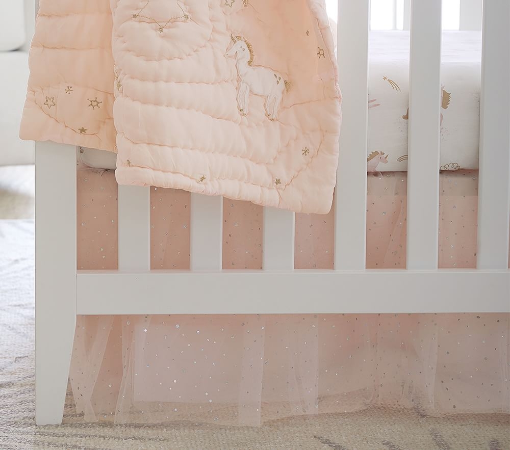 Pink tulle cheap crib skirt