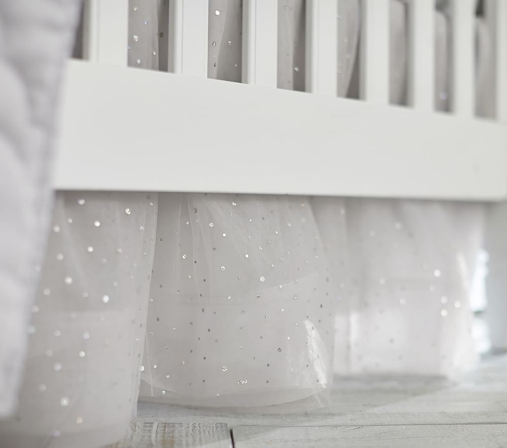 Shop Shimmer Tulle Crib Skirt online Pottery Barn Kids Kuwait
