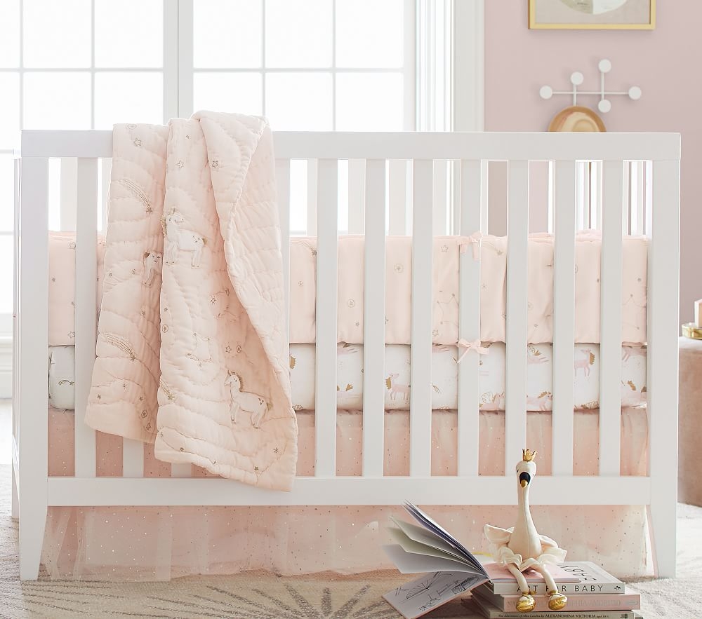 Pink tulle crib skirt 2025