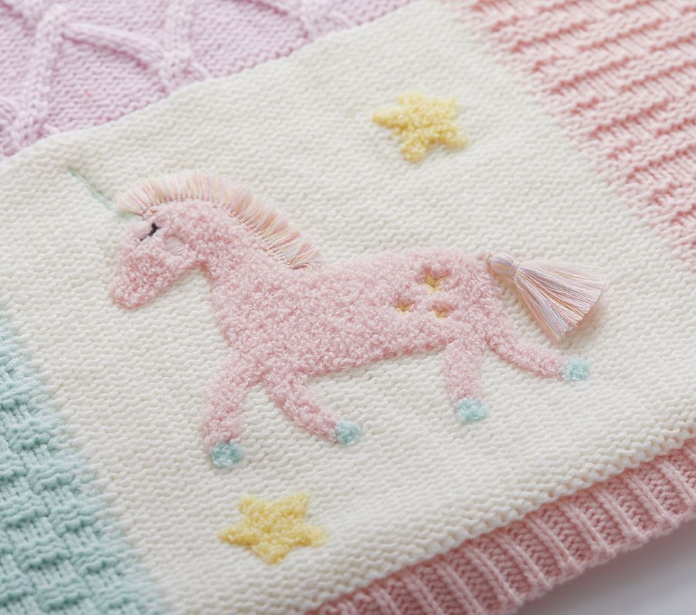 Unicorn store baby blanket