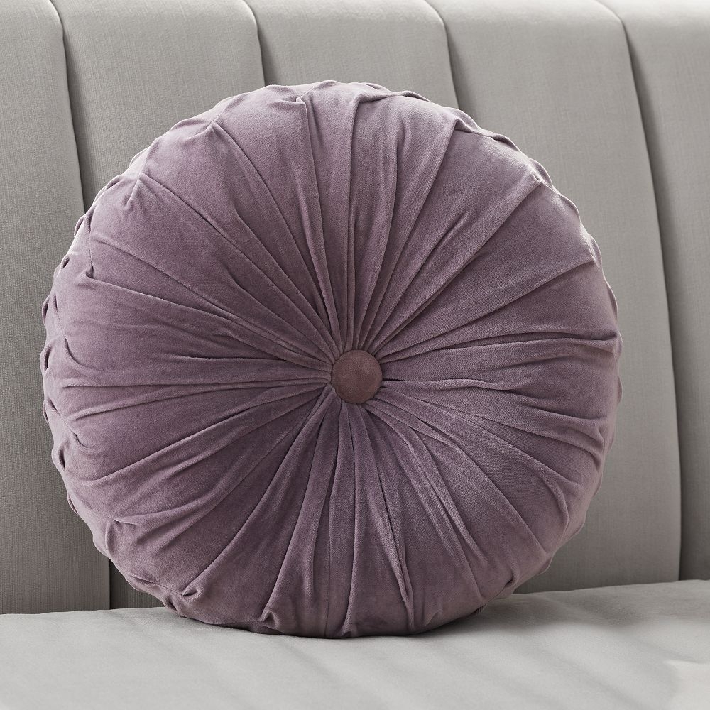 Pleated velvet sales round throw pillow