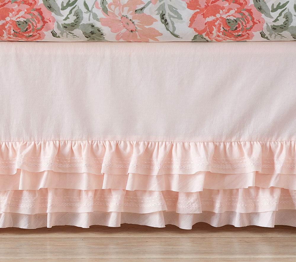 Shop Organic Sadie Ruffle Crib Skirt online Pottery Barn Kids Kuwait