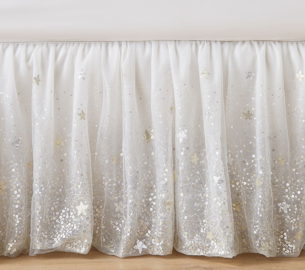 Shop Sequin Shimmer Tulle Crib Skirt online Pottery Barn Kids Kuwait